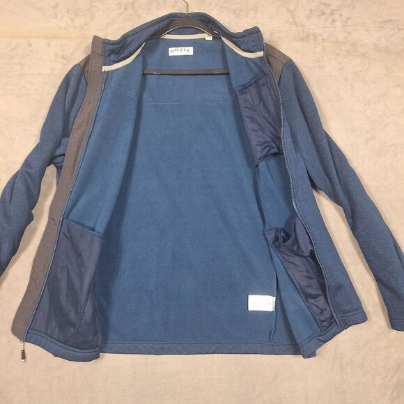 Orvis Jacket Mens large Blue Gray Full Zip Fleece Outdoor - Picture 3 of 8